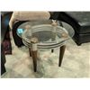 Image 1 : Contemporary glass top end table