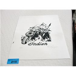 Artist proof indian motorcycle print signed and