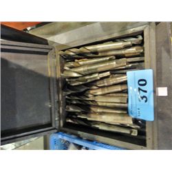 Wooden box of large drill bits