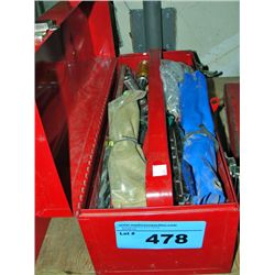 REd metal toolbox and contents