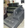 Image 1 : Black leather sectional sofa