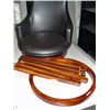 Image 1 : Brown leather padded barstool