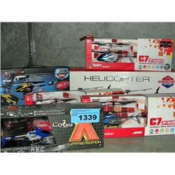 6 assorted radio controlled helicopters