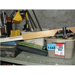 Shelf lot of tools hardware and misc