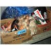 Image 1 : Shelf lot of misc barbie dolls, laser tag vests,