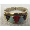 Image 1 : Zuni Channel Inlay Multi-Stone Hallmarked Ring