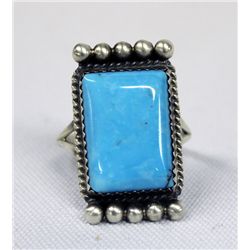 Navajo Sterling Turquoise Ring - Jerry Bahe