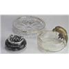 Image 1 : Glass ashtray with silver rim