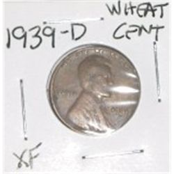 1939-D WHEAT CENT *RARE EXTRA FINE HIGH GRADE!! COIN CAME OUT OF SAFE!!