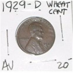 1929-D WHEAT CENT RED BOOK VALUE IS $20.00 *RARE AU HIGH GRADE!! COIN CAME OUT OF SAFE!!