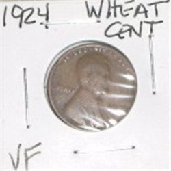 1924 WHEAT CENT *RARE VERY FINE GRADE!! COIN CAME OUT OF SAFE!!