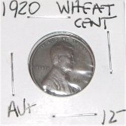1920 WHEAT CENT RED BOOK VALUE IS $12.00+ *RARE AU+ HIGH GRADE!! COIN CAME OUT OF SAFE!!