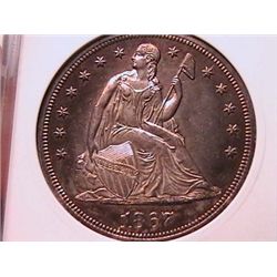 1867 Seated Dollar Pf63 ANACS. Only 625 Proofs minted this year