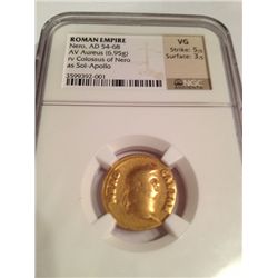 ANCIENT GOLD COIN NERO AD 56-68 NGC VG