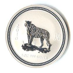 Australian Lunar Silver 1 oz Silver 2010 Tiger