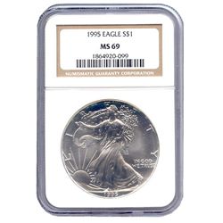 Certified Uncirculated Silver Eagle 1995 MS69