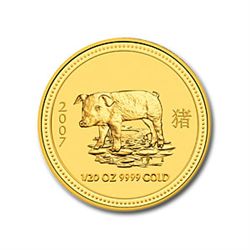 2007 1/20 oz Gold Year of the Pig Lunar Coin (Series 1)