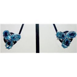 NATURAL 28.25 CTW BLUE TOPAZ EARRING .925 STERLING SILV