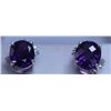 Image 1 : 21.85 CTW AMETHYS AND DIAMOND EARRINGS .925 STERLING SI