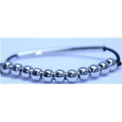 WHITE BRASS BEAD BRACELET