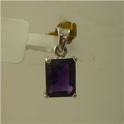 5.50 CTW AMETHYST PENDANT .925 STERLING SILVER