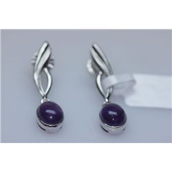 27.75 CTW AMETHYST EARRING .925 STERLING SILVER