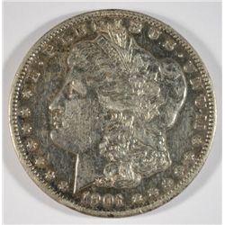 1901-S MORGAN DOLLAR AU, LITTLE MARK ON REV.