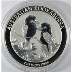 2013 AUSTRALIAN KOOKABURRA ONE DOLLAR ONE OUNCE .999 SILVER COIN