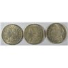 Image 1 : ( 3 ) NICE CIRCULATED MORGAN SILVER DOLLARS, 1921-P, 1921-D, AND 1921-S