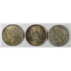 Image 1 : ( 3 ) NICE CIRCULATED PEACE SILVER DOLLARS, 1923-S, 1924-P. AND 1925-S