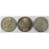 Image 2 : ( 3 ) NICE CIRCULATED PEACE SILVER DOLLARS, 1923-S, 1924-P. AND 1925-S