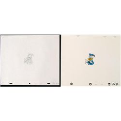 Donald Duck Original Doing Math Animation Drawing Cel