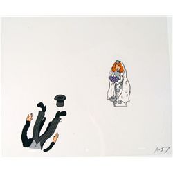 Cel Animation Bride and Groom Original Sigh of Relief