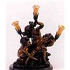 Image 1 : "MISCHIEF" BRONZE SCULPTURE LAMP - A.  MOREAU