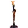Image 1 : "FEMALE CANDLESTICK" BRONZE SCULPTURE LAMP - A. MOREAU