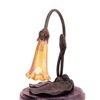 Image 1 : "SINGLE LOTUS BUT" BRONZE SCULPTURE LAMP - TIFFANY