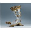 Image 1 : CRYSTAL AND BRASS HORN VASE