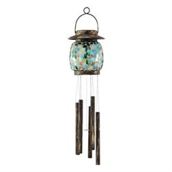 BLUE MOSAIC GLASS WINDCHIME