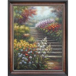 "GARDEN STAIRS" - ORIGINAL OIL ON CANVAS