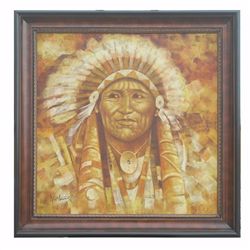 "INDIAN CHIEF" - ORIGINAL OIL ON CANVAS