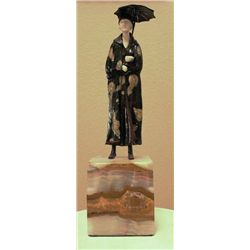 CHIPARUS "A DAY AT THE BEACH" - BRONZE AND IVORY SCULPTURE