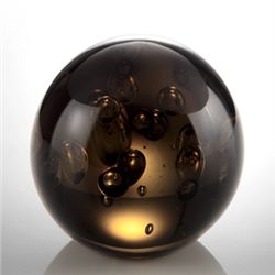 ART GLASS DARK GRAY BUBBLE SPHERE 3" DIA