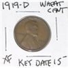 Image 1 : 1919-D WHEAT CENT RED BOOK VALUE IS $15.00+ *EXTREMELY RARE KEY DATE EXTRA FINE GRADE*!!
