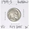 Image 1 : 1919-S BUFFALO NICKEL RED BOOK VALUE IS $30.00+ *RARE KEY DATE VERY GOOD GRADE*!!