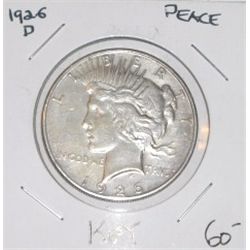 1926-D PEACE SILVER DOLLAR RED BOOK VALUE IS $60.00+ *RARE KEY DATE NICE COIN*!!