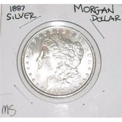 1887 MORGAN SILVER DOLLAR *NICE MS HIGH GRADE EARLY SILVER DOLLAR*!! SILVER DOLLAR CAME OUT OF SAFE!