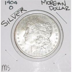 1904-O MORGAN SILVER DOLLAR *RARE MS HIGH GRADE SILVER DOLLAR*!! SILVER DOLLAR CAME OUT OF SAFE!!