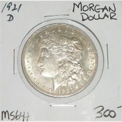 1921-D MORGAN SILVER DOLLAR RED BOOK VALUE IS $300.00+ *RARE MS-64+ HIGH GRADE SILVER DOLLAR*!!