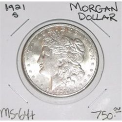 1921-S MORGAN SILVER DOLLAR RED BOOK VALUE IS $750.00+ *RARE MS-64+ HIGH GRADE SILVER DOLLAR*!!
