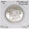 Image 1 : 1921-S MORGAN SILVER DOLLAR RED BOOK VALUE IS $750.00+ *RARE MS-64+ HIGH GRADE SILVER DOLLAR*!!